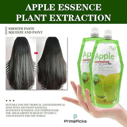 Apple Ammonia-Free Black Hair Cream – Natural Shine, Deep Black, and Damage-Free Color