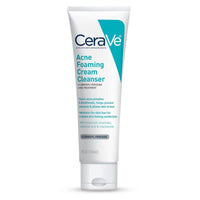 CeraVe Acne Foaming Cream Cleanser | Benzoyl Peroxide Face Wash for Acne-Prone Skin