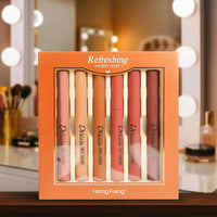 Heng Fang 6-PC Matte Lip Crayon Set: Nude & Bold, Long-Lasting Comfort