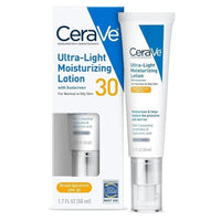 CeraVe Ultra-Light Moisturizing Lotion SPF 30 50ml | Oil-Free Facial Moisturizer with Sunscreen for Normal to Oily Skin
