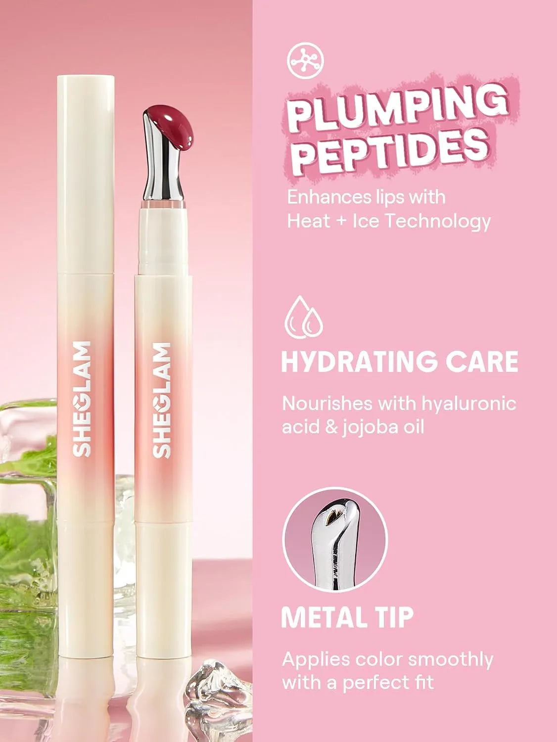 SHEGLAM Hydrating Lip Gloss | Cruelty-Free Plumping Peptides | Bundle of 8 Different Shades