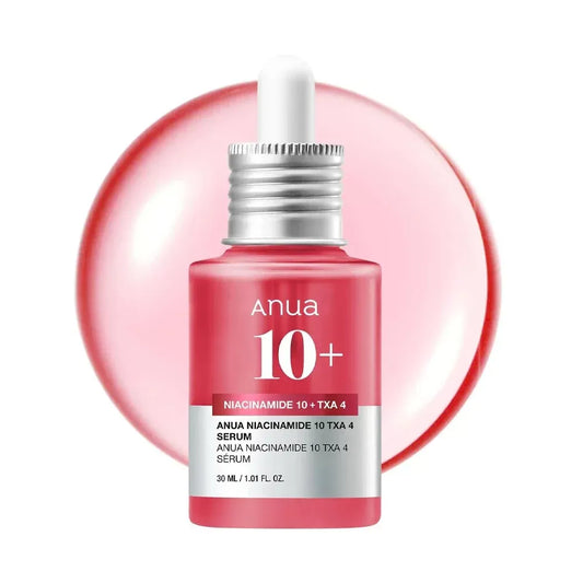 ANUA Niacinamide 10 TXA 4 Serum 30ml pink dropper bottle with silver cap