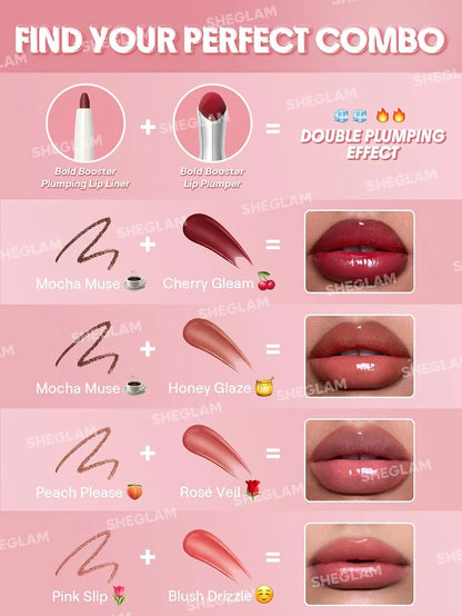 SHEGLAM Hydrating Lip Gloss | Cruelty-Free Plumping Peptides | Bundle of 8 Different Shades