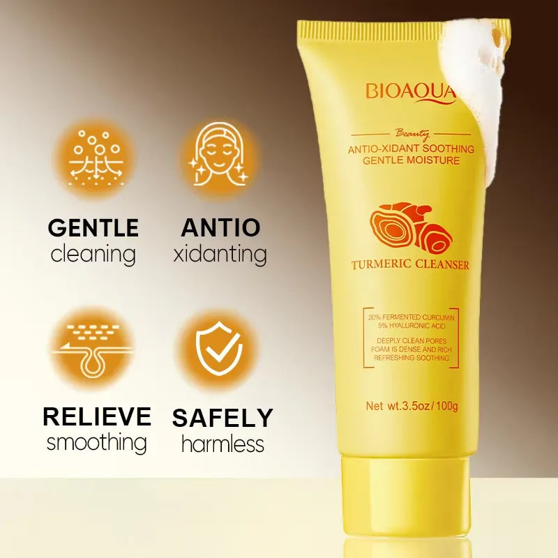 BIOAQUA Turmeric Antioxidant Soothing Gentle Moisture Cleanser 100g