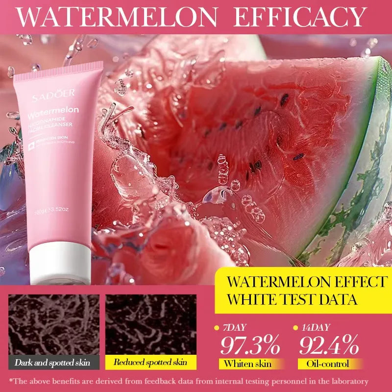 SADOER Watermelon Nicotinamide Facial Cleanser 100g | 40% Watermelon Extract