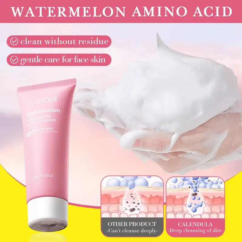 SADOER Watermelon Nicotinamide Facial Cleanser 100g | 40% Watermelon Extract
