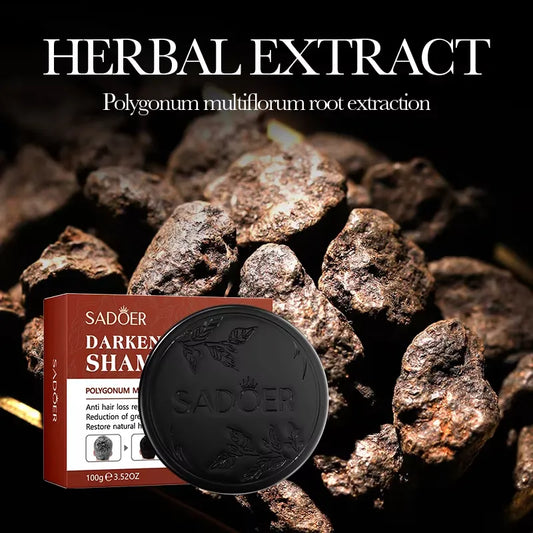 SADOER Polygonum Multiflorum Darkening Shampoo Bar 100g | Anti Hair Loss