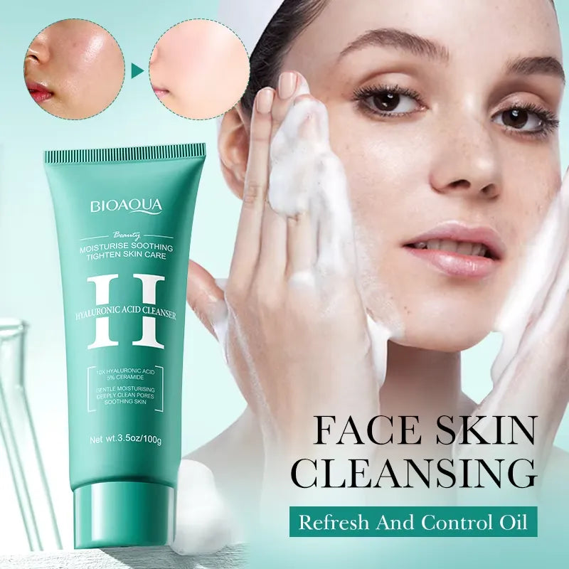 BIOAQUA Hyaluronic Acid Cleanser 100g | 10x HA + 5% Ceramide