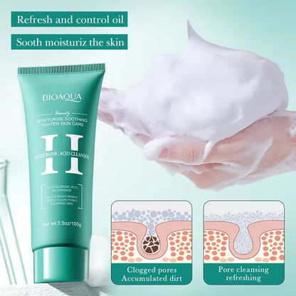 BIOAQUA Hyaluronic Acid Cleanser 100g | 10x HA + 5% Ceramide