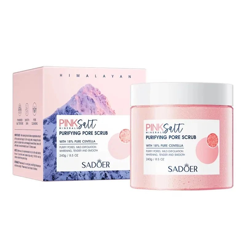 SADOER Himalayan Pink Salt Minerals Purifying Pore Scrub 240g with Centella