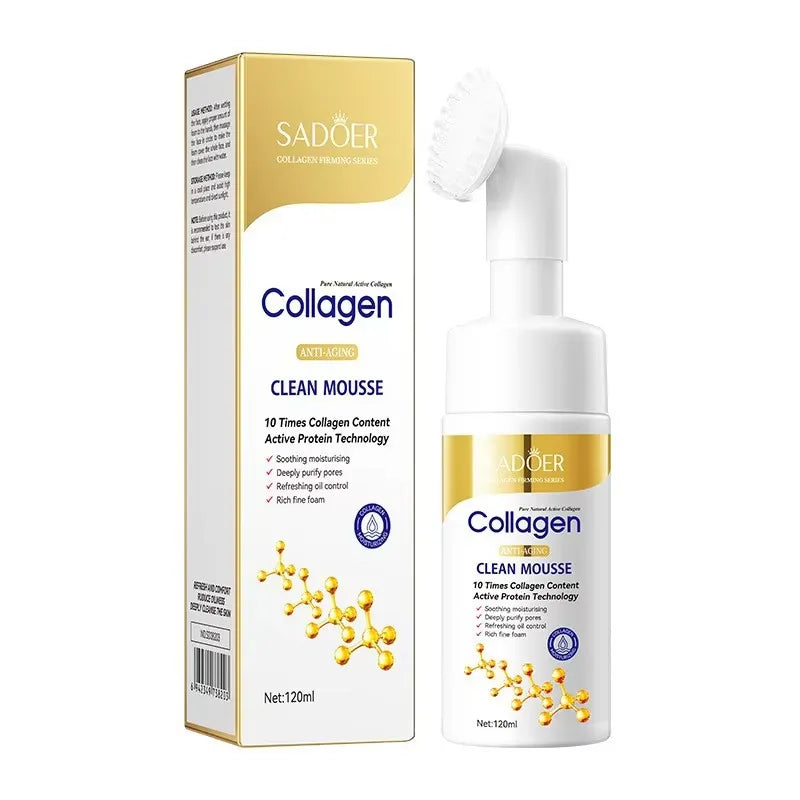 SADOER Collagen Anti-Aging Clean Mousse 120ml with brush and box