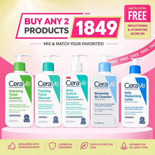 CeraVe Mix & Match Bundle | Any 2 Cleansers or Moisturizers | Limited Time Offer